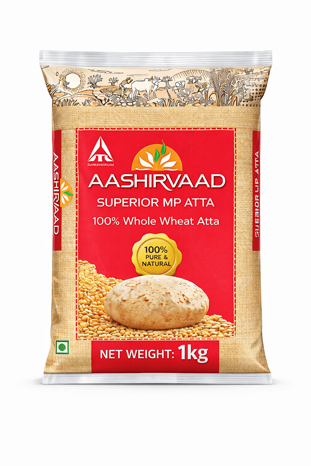 Aashirvad Whole Wheat Atta 1kg Pack