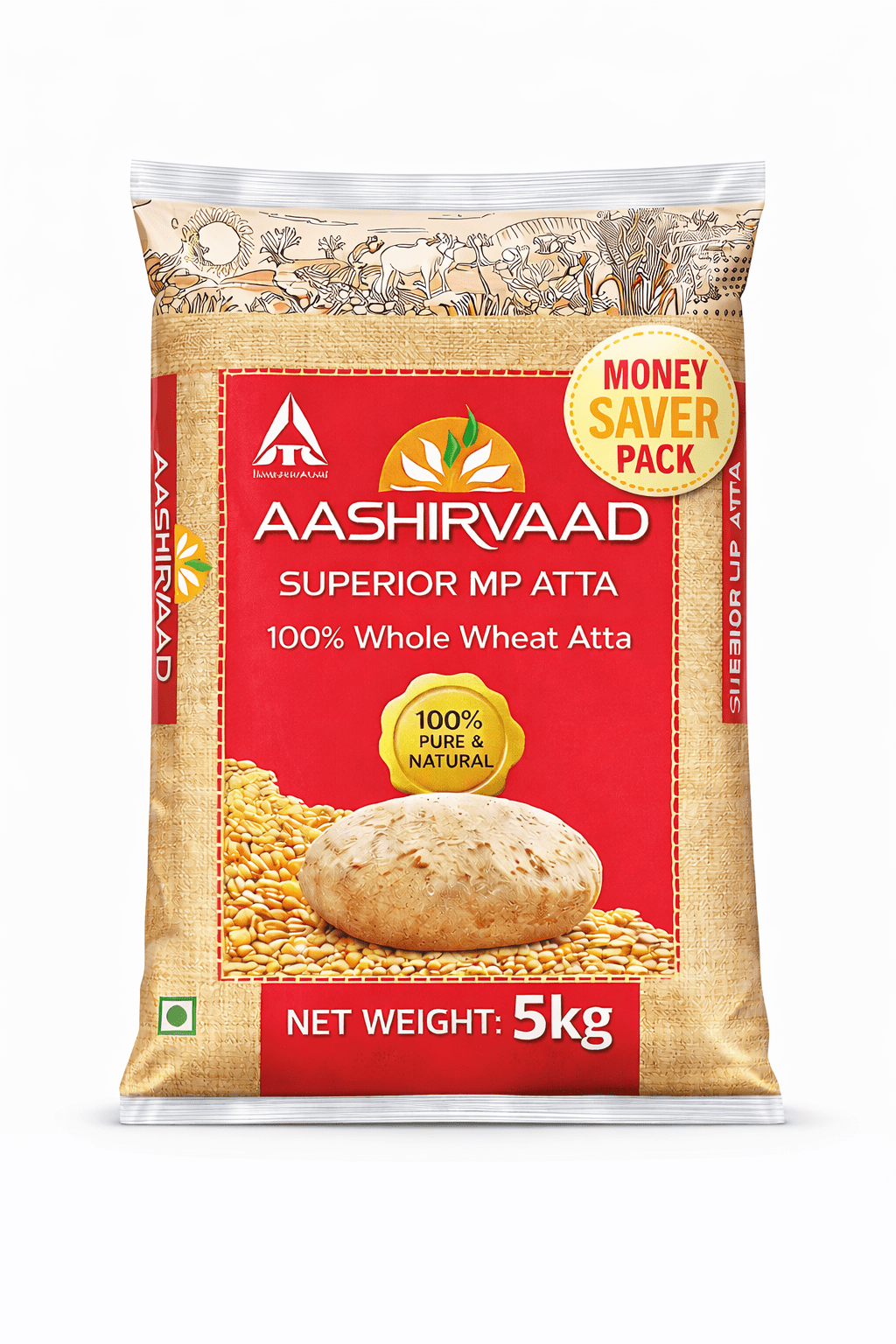 Aashirvad Whole Wheat Atta 5kg Pack