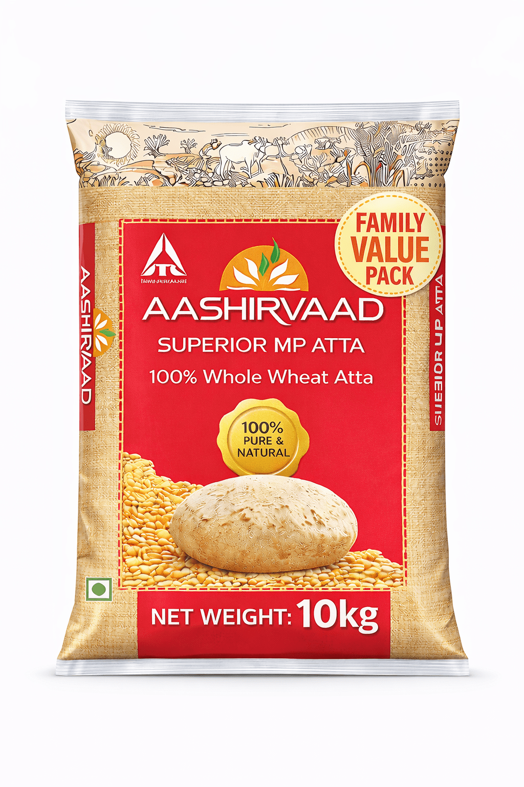 Aashirvad Whole Wheat Atta 10kg Pack