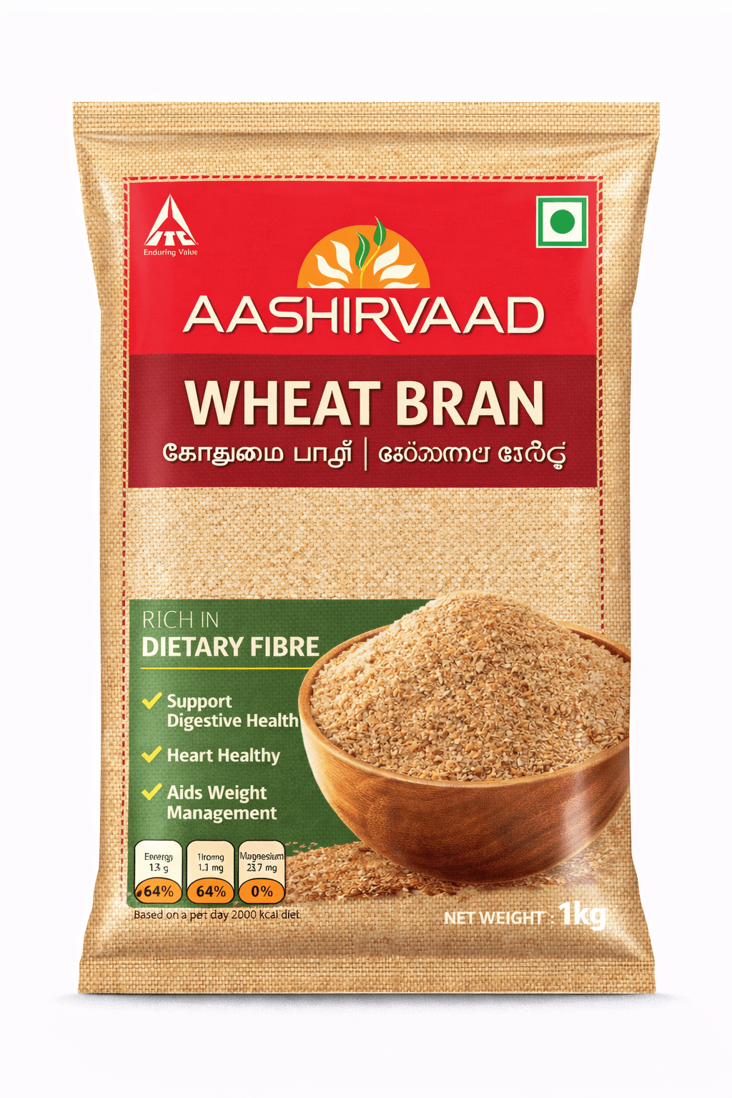 aashirvad Wheat Bran 1kg